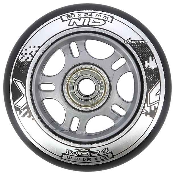 Sestava černých PU koleček 76x24 + ložiska ABEC9 NILS EXTREME