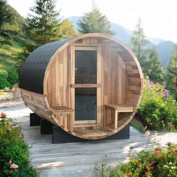 Finská sudová sauna inSPORTline Viduor 600 - cedrové dřevo s elektrickými 6 kW kamny