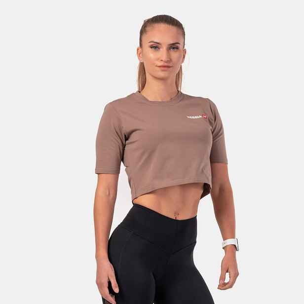 NEBBIA Dámské tričko Crop Top Minimalist Logo