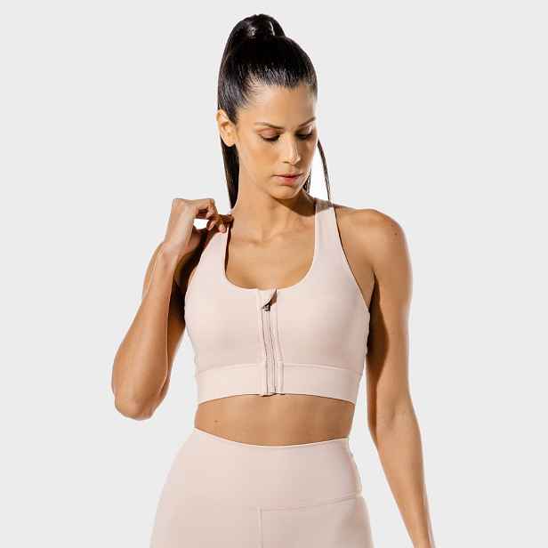SQUATWOLF Sportovní podprsenka Zip Up Peachy Keen