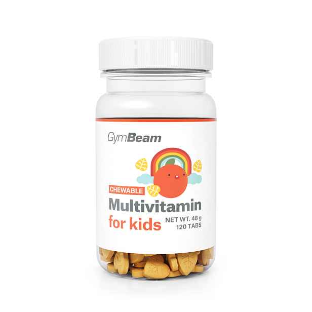 GymBeam Multivitamin, tablety na cucání pro děti