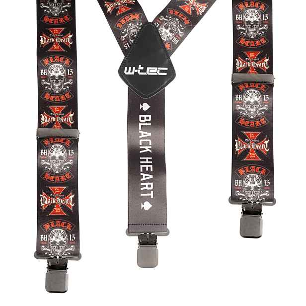 Kšandy W-TEC Heart Suspenders Cross Skull