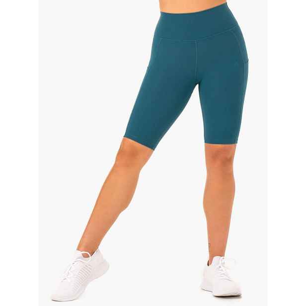 Ryderwear Dámské biker šortky s kapsami a vysokým pasem Reset Teal