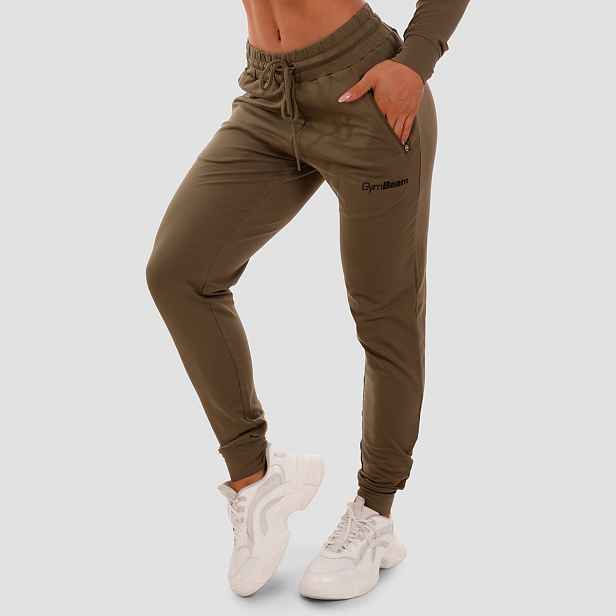 GymBeam Dámské tepláky TRN olive