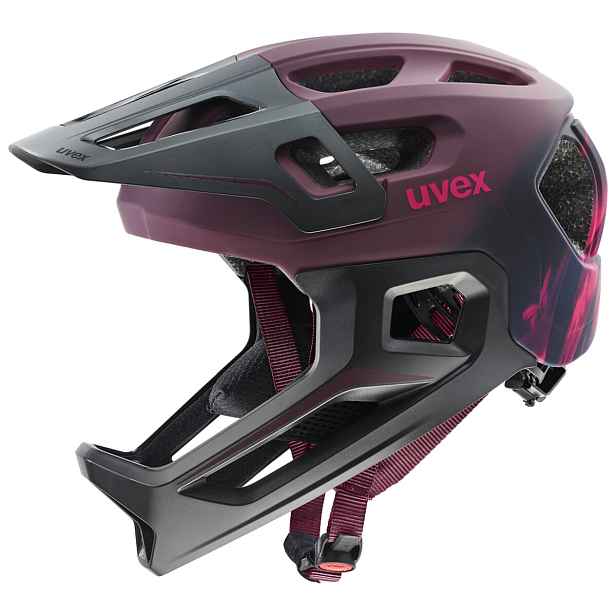 Dětská přilba Uvex React JR Fullface - cranberry matt
