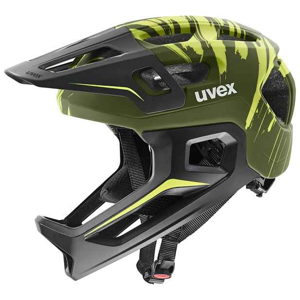 Dětská přilba Uvex React JR Fullface - dark olive matt