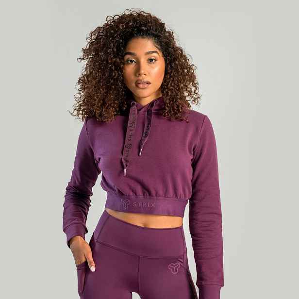 STRIX Dámská mikina Essential Cropped Hoodie Plum