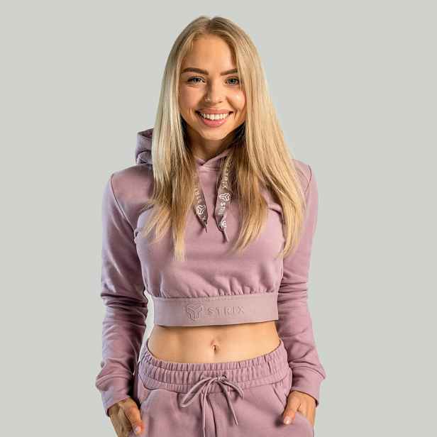 STRIX Dámská mikina Essential Cropped Hoodie Mauve