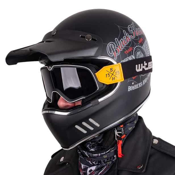 Moto přilba W-TEC Heart Retron s brýlemi Dalhart Angerwheel (53-54)
