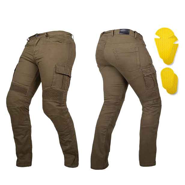 Moto jeansy W-TEC Wallbridge Olive olivově /34
