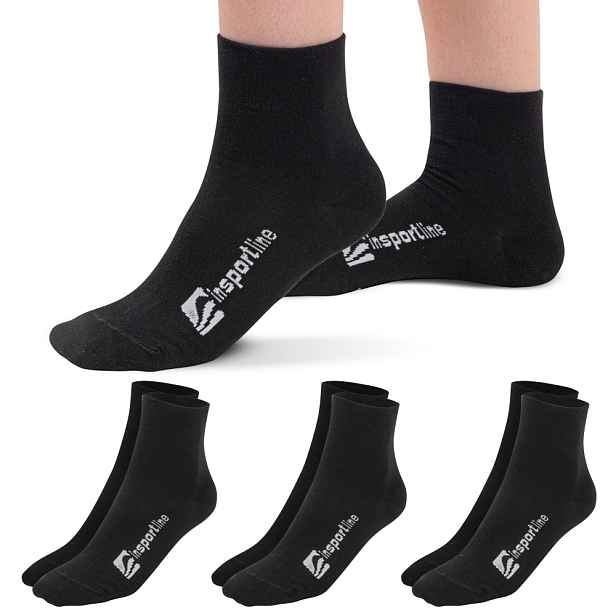 Bambusové střední ponožky inSPORTline Silvatic Mid AG+ antibakteriální - 3 páry