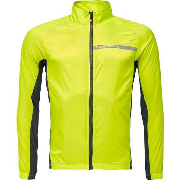 Castelli SQUADRA STRETCH Pánská větrovka na kolo, reflexní neon