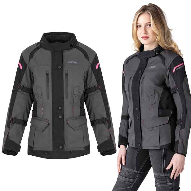 Dámská moto bunda W-TEC Barbata černo-šedo
