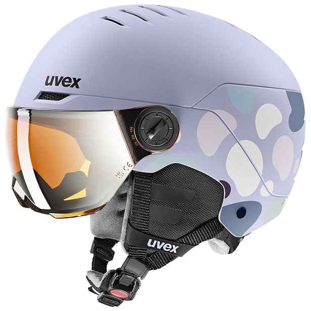 Dětská lyžařská přilba Uvex Rocket jr visor - Cool lavender abstract matt Velikost: 51-55