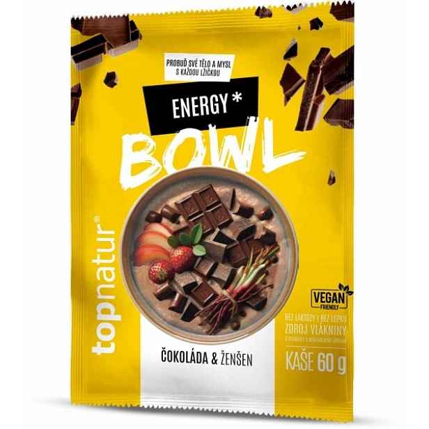 TOPNATUR BOWL ENERGY 60 G ČOKOLÁDA + ŽENŠEN Kaše , G