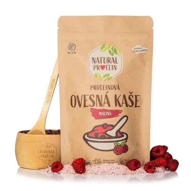NATURAL PROTEIN PROTEINOVÁ OVESNÁ KAŠE - MALINA (360G) Proteinová snídaně , G