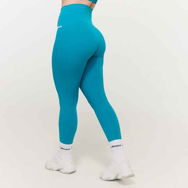 GymBeam Dámské legíny Limitless s vysokým pasem Aquamarine