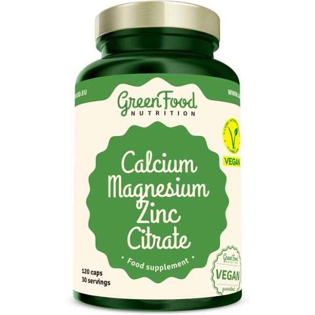 GREENFOOD CALCIUM MANGNESIUM ZINC CITRATE 120CPS Doplněk stravy