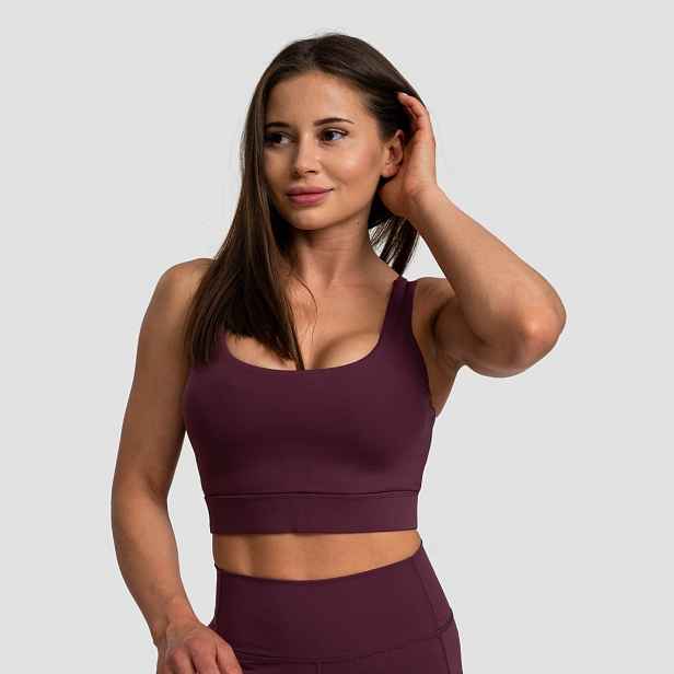 GymBeam Sportovní podprsenka Cut-Out Eggplant
