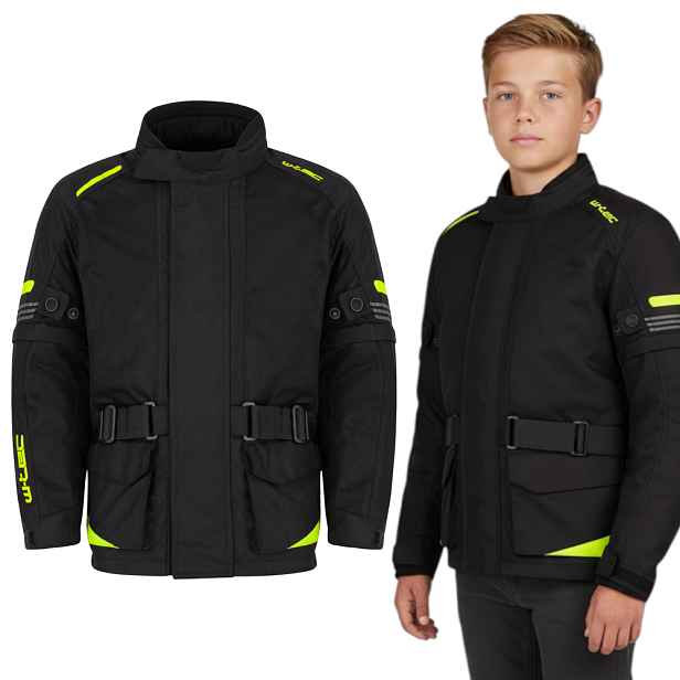 Dětská rostoucí letní moto bunda W-TEC Pinapoco -fluo