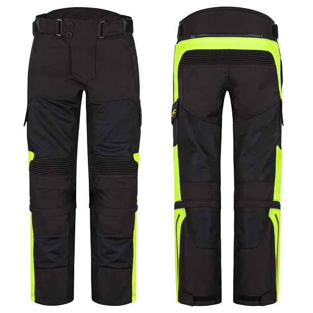 Dětské rostoucí letní moto kalhoty W-TEC Pinapoco -fluo