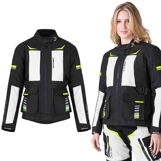 Dámská moto bunda W-TEC Warao Lady -fluo