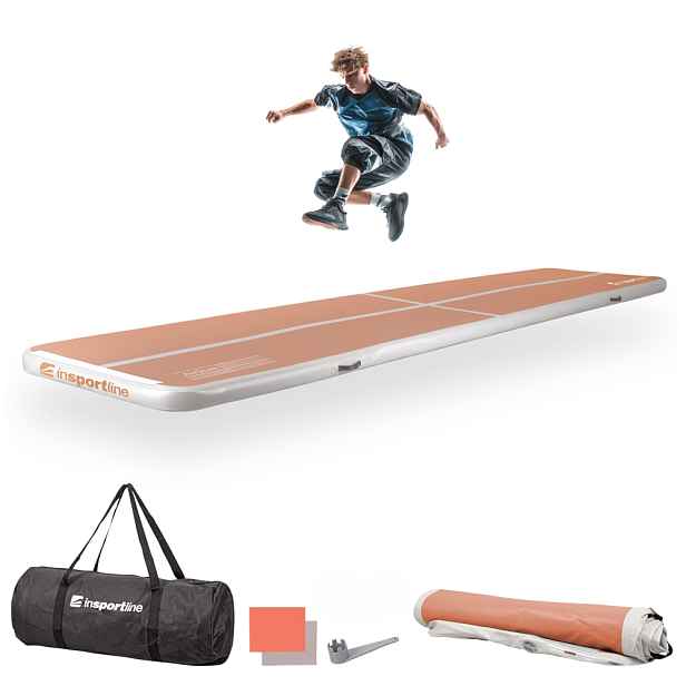 Airtrack inSPORTline Airstunt 500x100x10 cm mocha mousse