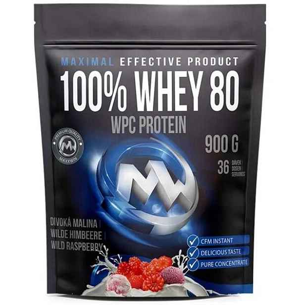 MAXXWIN PROTEIN 100% WHEY 80 DIVOKÁ MALINA 900 G Syrovátkový protein , G