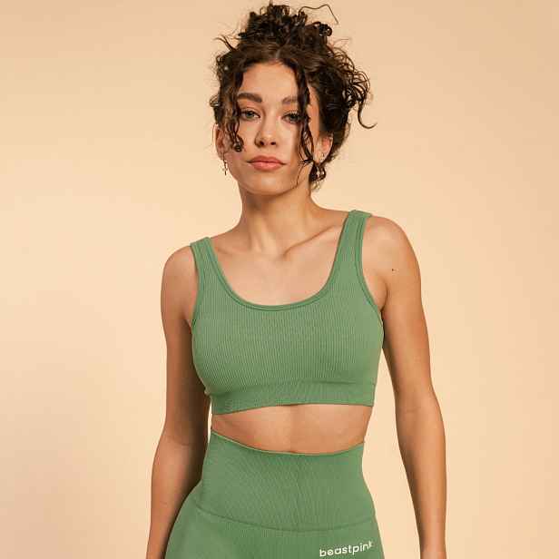 BeastPink Sportovní podprsenka Bralette Hyper Olivine