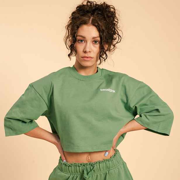 BeastPink Dámské tričko Cropped Serenity Olivine