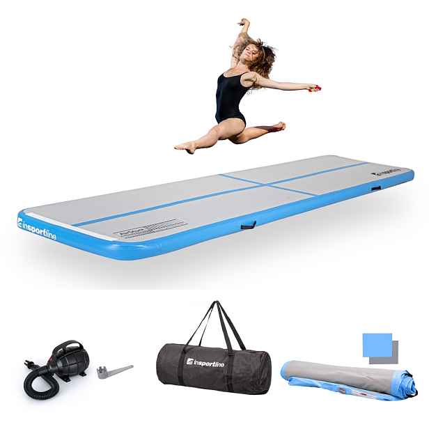 Airtrack inSPORTline Airstunt 400x100x10 cm bílo- s elektrickou pumpou