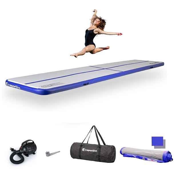 Airtrack inSPORTline Airstunt 500x100x10 cm bílo- s elektrickou pumpou