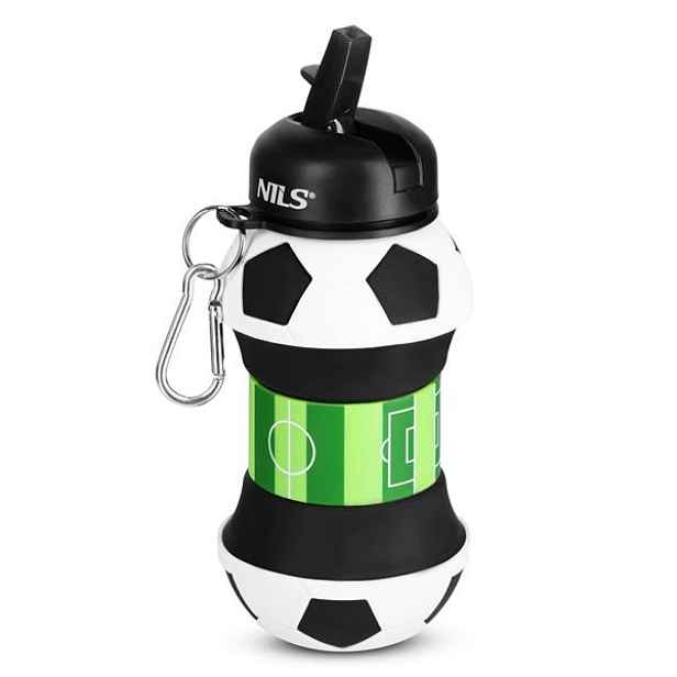Skládací silikonová láhev NILS Camp NC4104 550ml fotbal