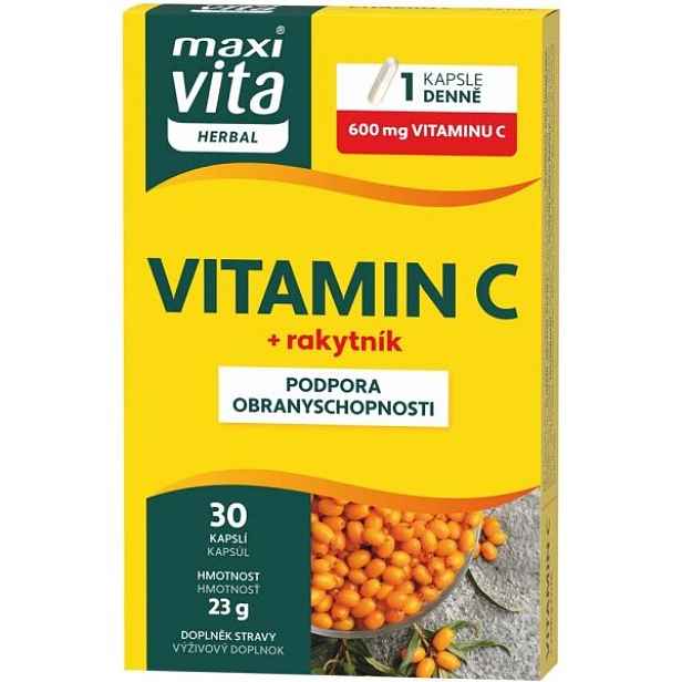 MAXI VITA HERBAL VITAMIN C + RAKYTNÍK 30 CAPS Doplněk stravy
