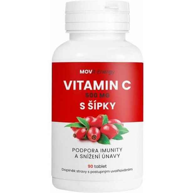 MOVIT ENERGY MOVIT VITAMIN C 500 MG SE ŠÍPKY 90 TABLET Doplněk stravy