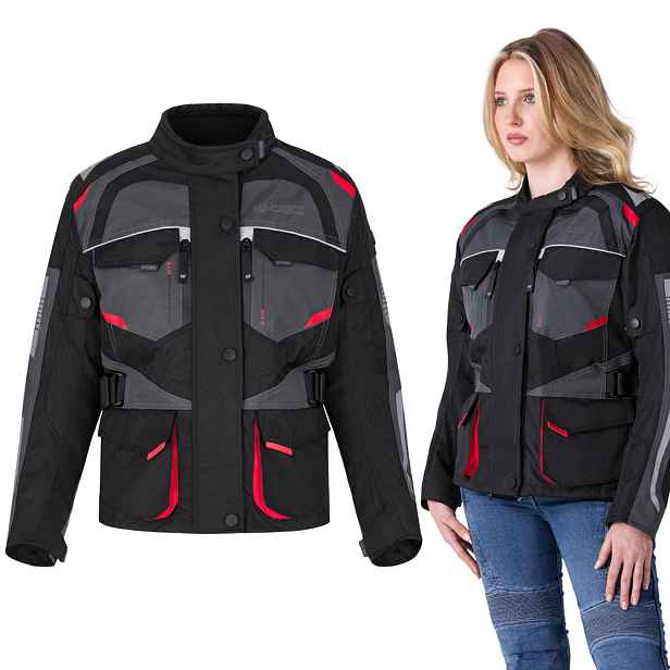 Dámská moto bunda W-TEC Radana černo-šedo