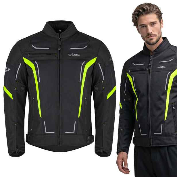 Letní pánská moto bunda W-TEC Mirelio -fluo