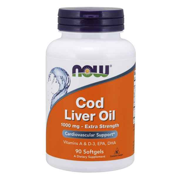 NOW Cod Liver Oil olej z tresčích jater 1000 mg 90 softgel kapslí