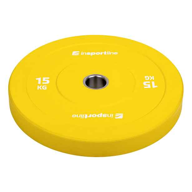 Gumový kotouč inSPORTline Bumper Plate Go 15 kg 50 mm
