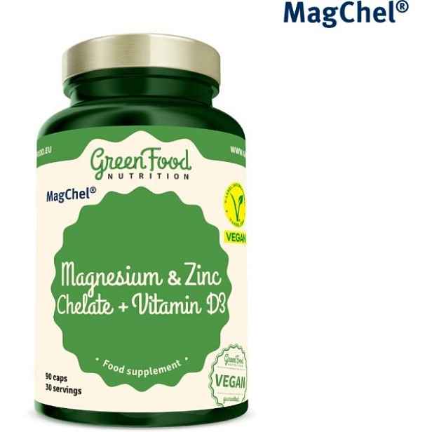 GREENFOOD MAGNESIUM + ZINC CHELATE + VITAMIN D3 90CPS Vitamíny