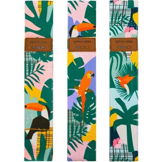 Spokey HOME JUNGLE SET 3 KS Sada 3 posilovacích bavlněných gum, mix