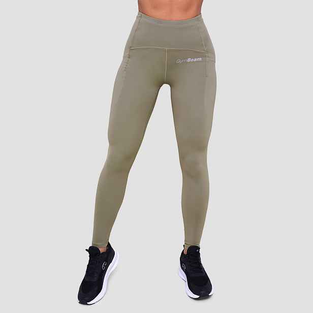 GymBeam Dámské běžecké legíny Pulse Vetiver