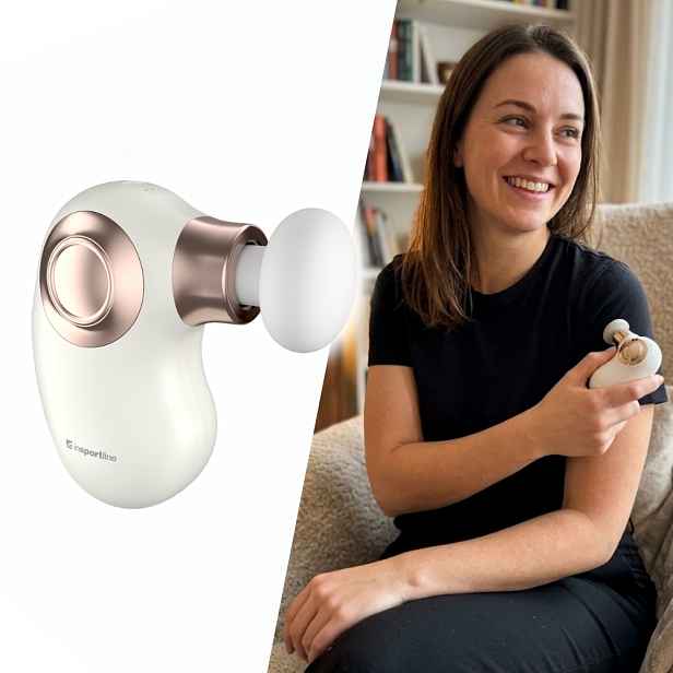 Masážní pistole inSPORTline Pinteo • 580 mAh • 2800 rpm • až 6 mm amplituda • 165g