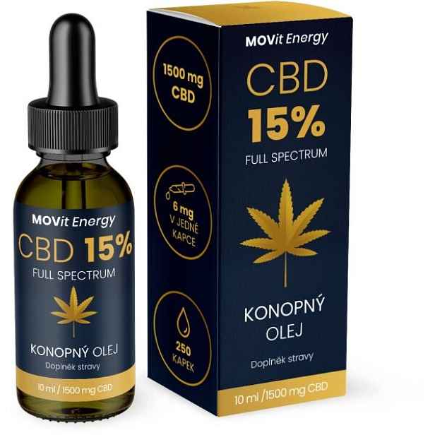 MOVIT ENERGY MOVIT CBD 15 % FULL SPECTRUM KONOPNÝ OLEJ 10 ML Doplněk stravy , ML
