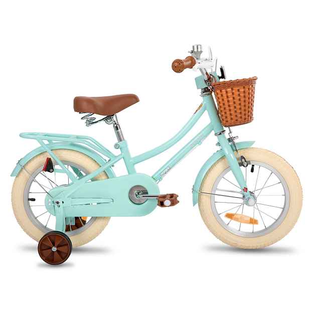 Dětské kolo Joystar Stitch 14" s košíkem a kolečky • 92-120 cm