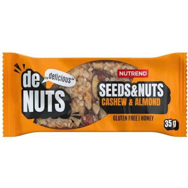 Nutrend DENUTS SEEDS+NUTS G KEŠU + MANDLE Energetická tyčinka , G