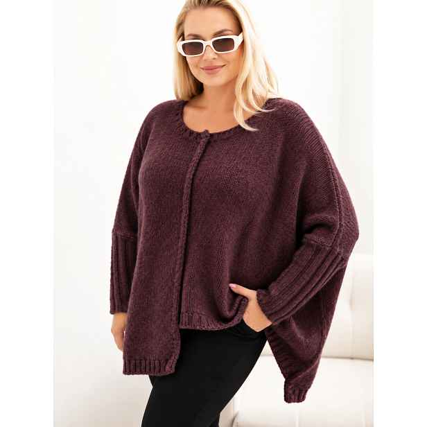 Kesi Włoski dámský plus size svetr s akrylem, volný střih