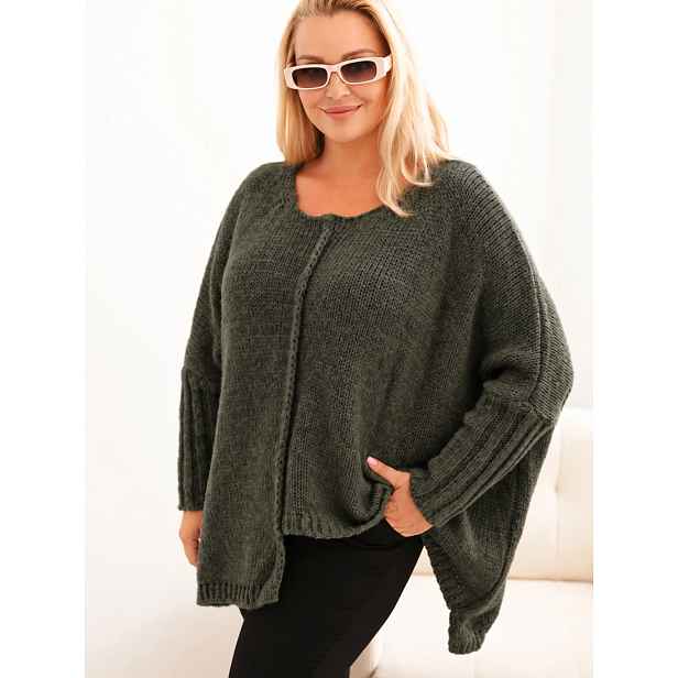 Kesi Włoski plus size dámský svetr s 3/4 rukávy