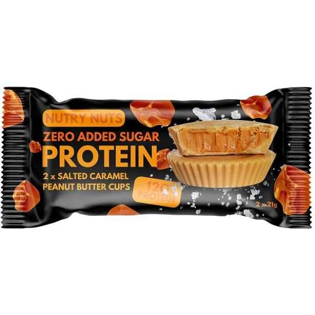 TOPNATUR NUTRY NUTS 2x21 G SLANÝ KARAMEL + ARAŠÍDOVÉ MÁSLO Proteinové košíčky , G
