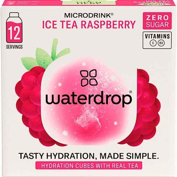 WATERDROP ICE TEA RASPBERRY 12 KS Šumivá kostka pro přípravu osvěžujícího nápoje